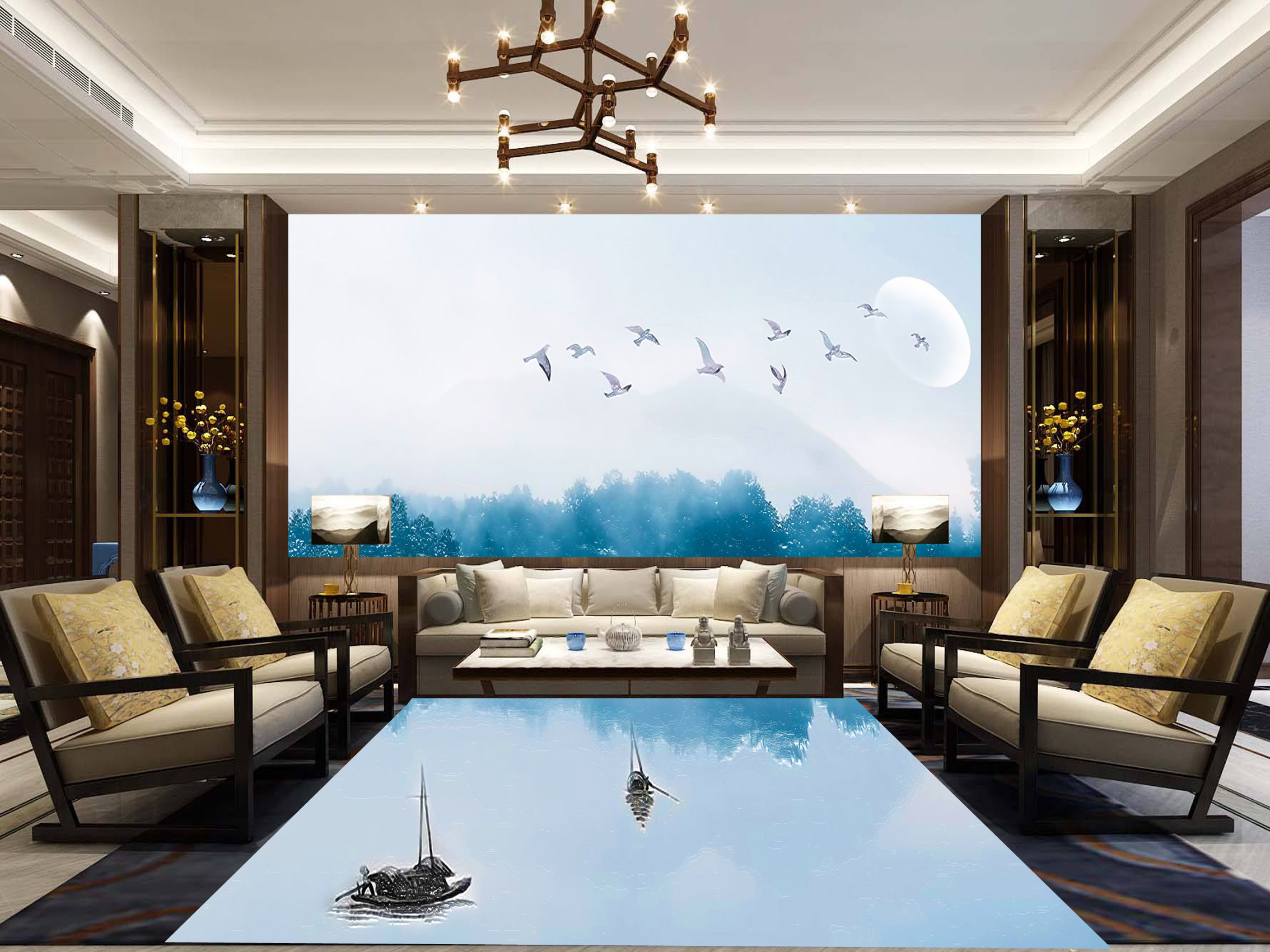 MICAHSO，Feng Shui mural，High end custom-made floor painting，High temperature firing，
