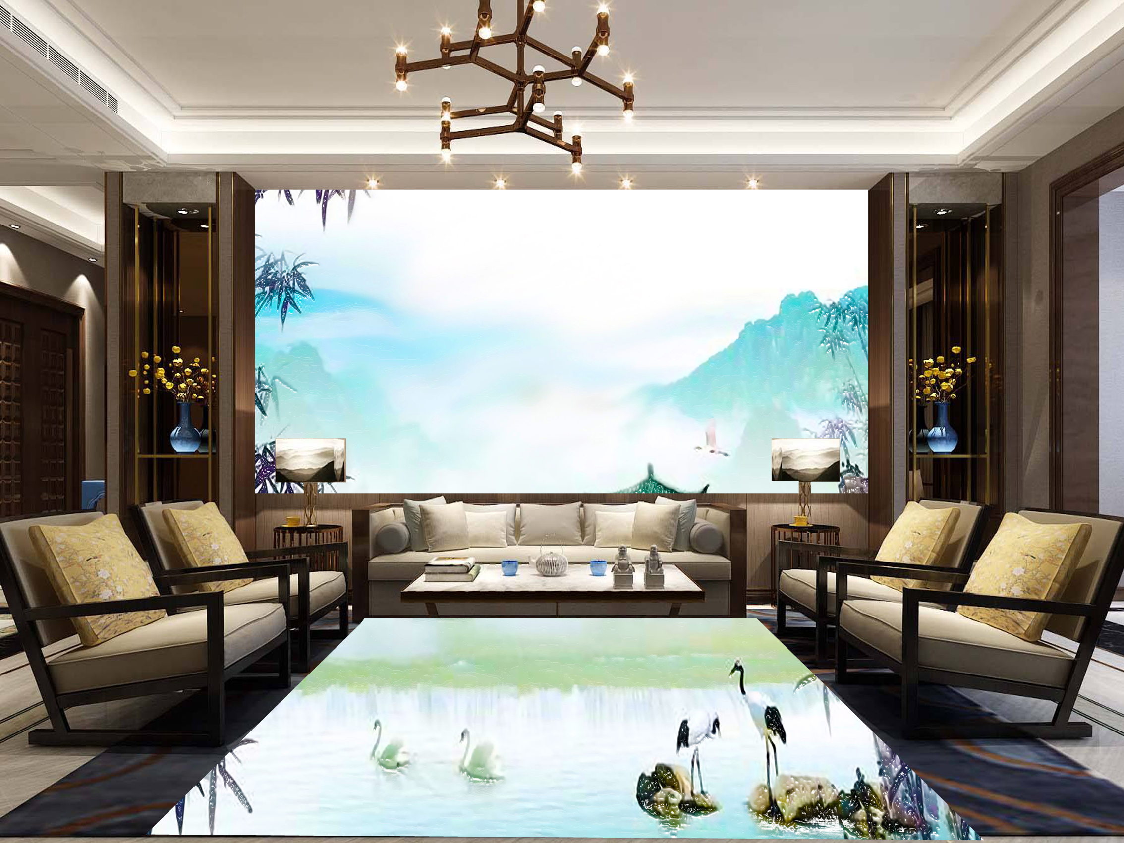 MICAHSO，Feng Shui mural，High end custom-made floor painting，High temperature firing，