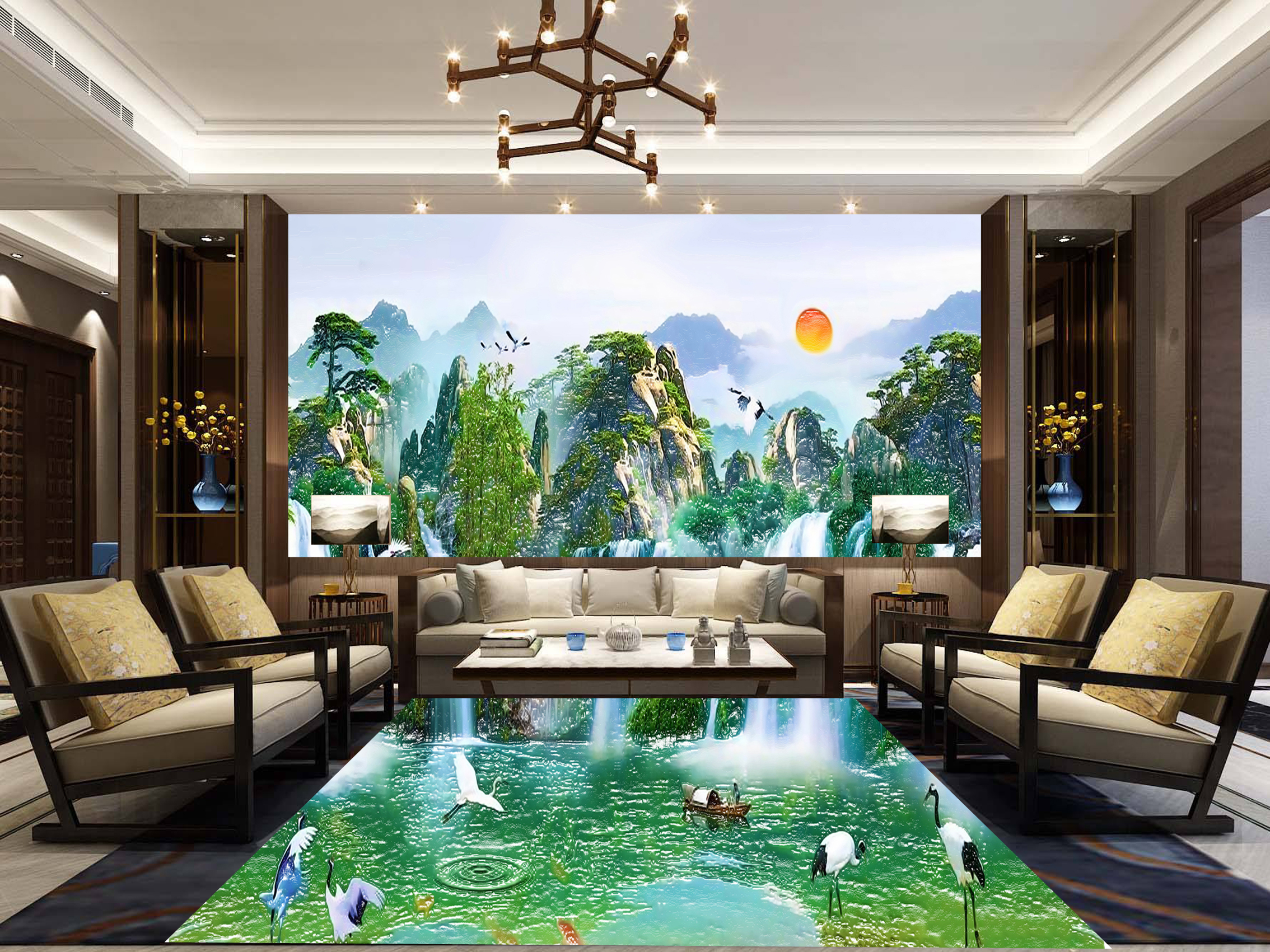MICAHSO，Feng Shui mural，High end custom-made floor painting，High temperature firing，
