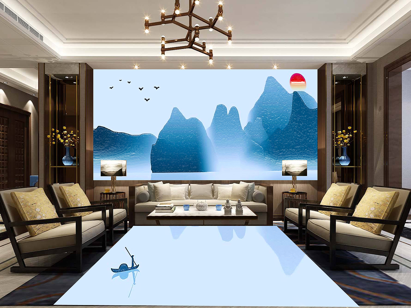 MICAHSO，Feng Shui mural，High end custom-made floor painting，High temperature firing，