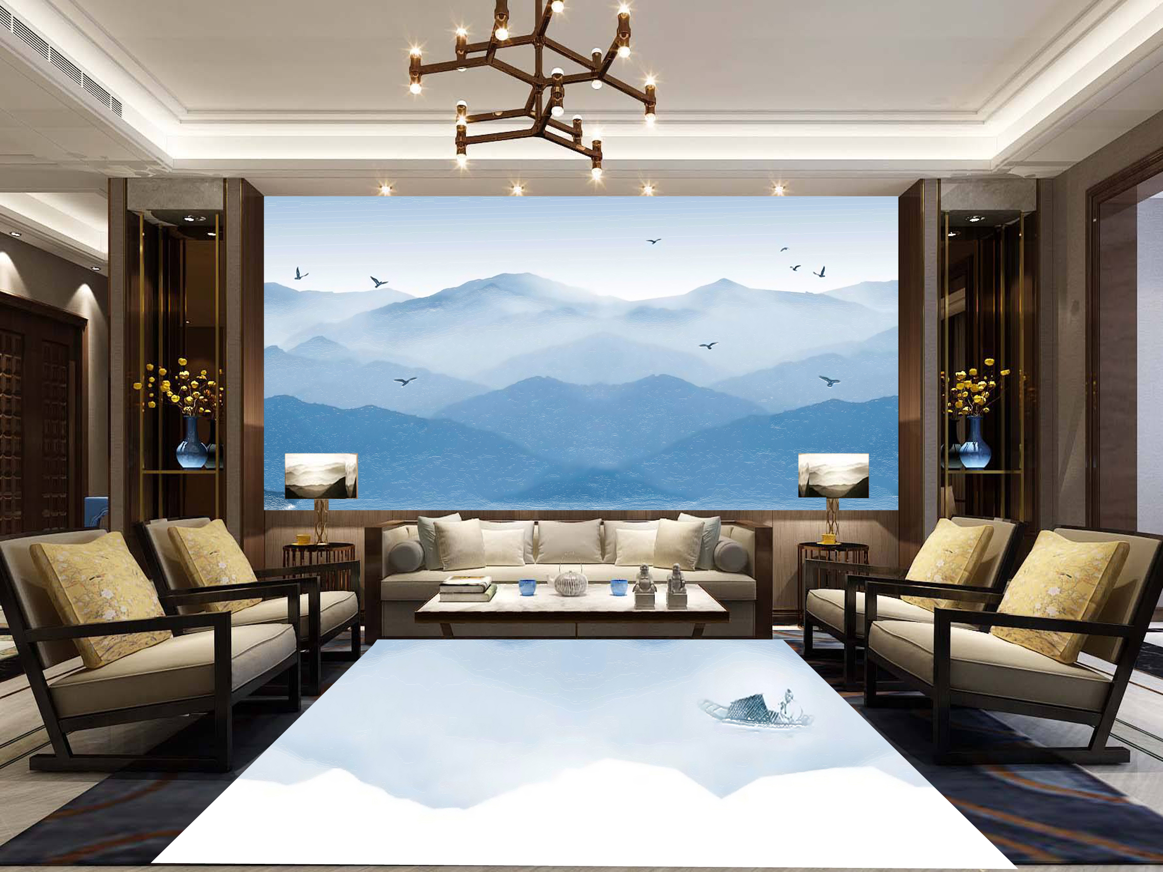 MICAHSO，Feng Shui mural，High end custom-made floor painting，High temperature firing，
