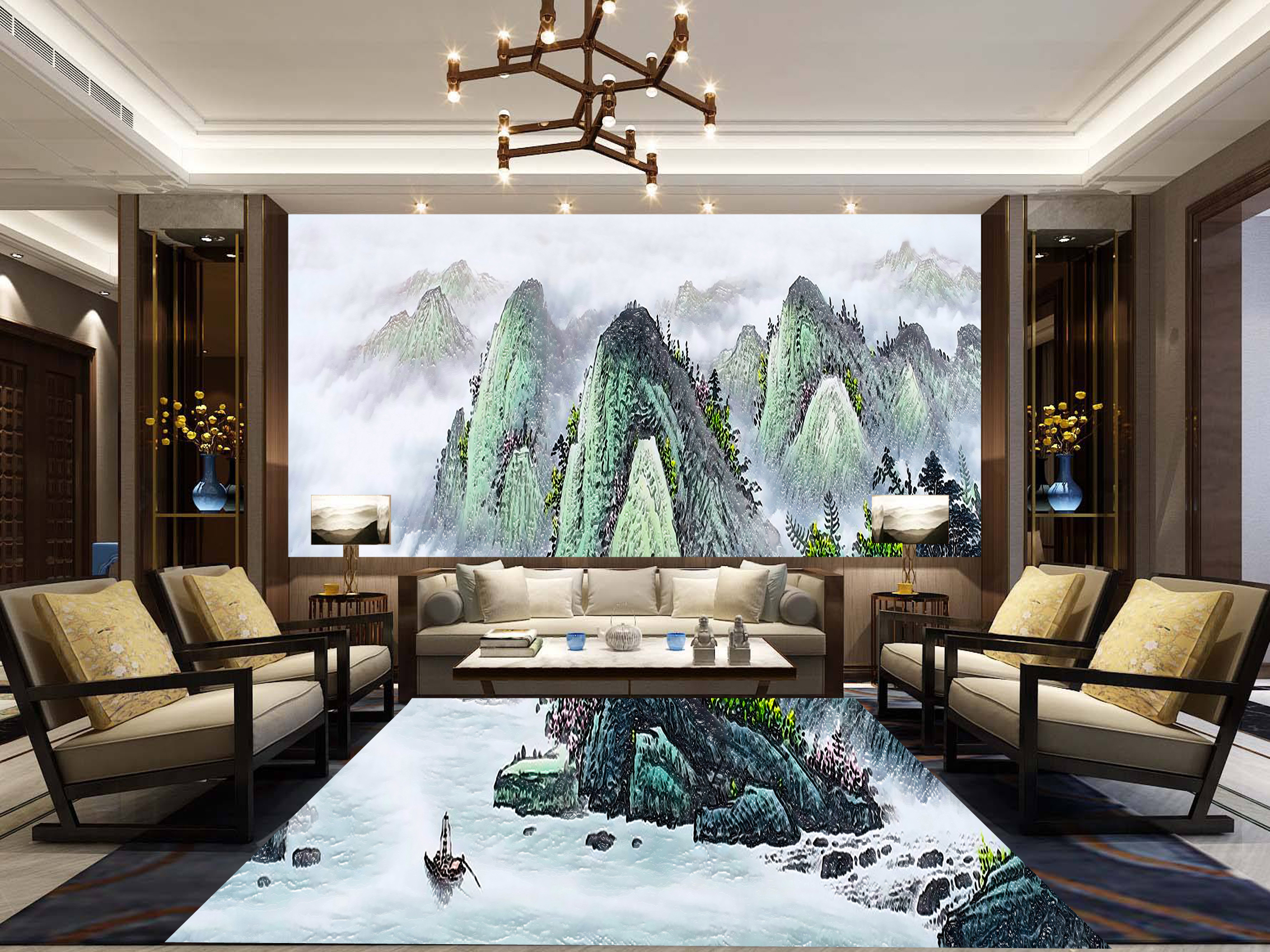 MICAHSO，Feng Shui mural，High end custom-made floor painting，High temperature firing，