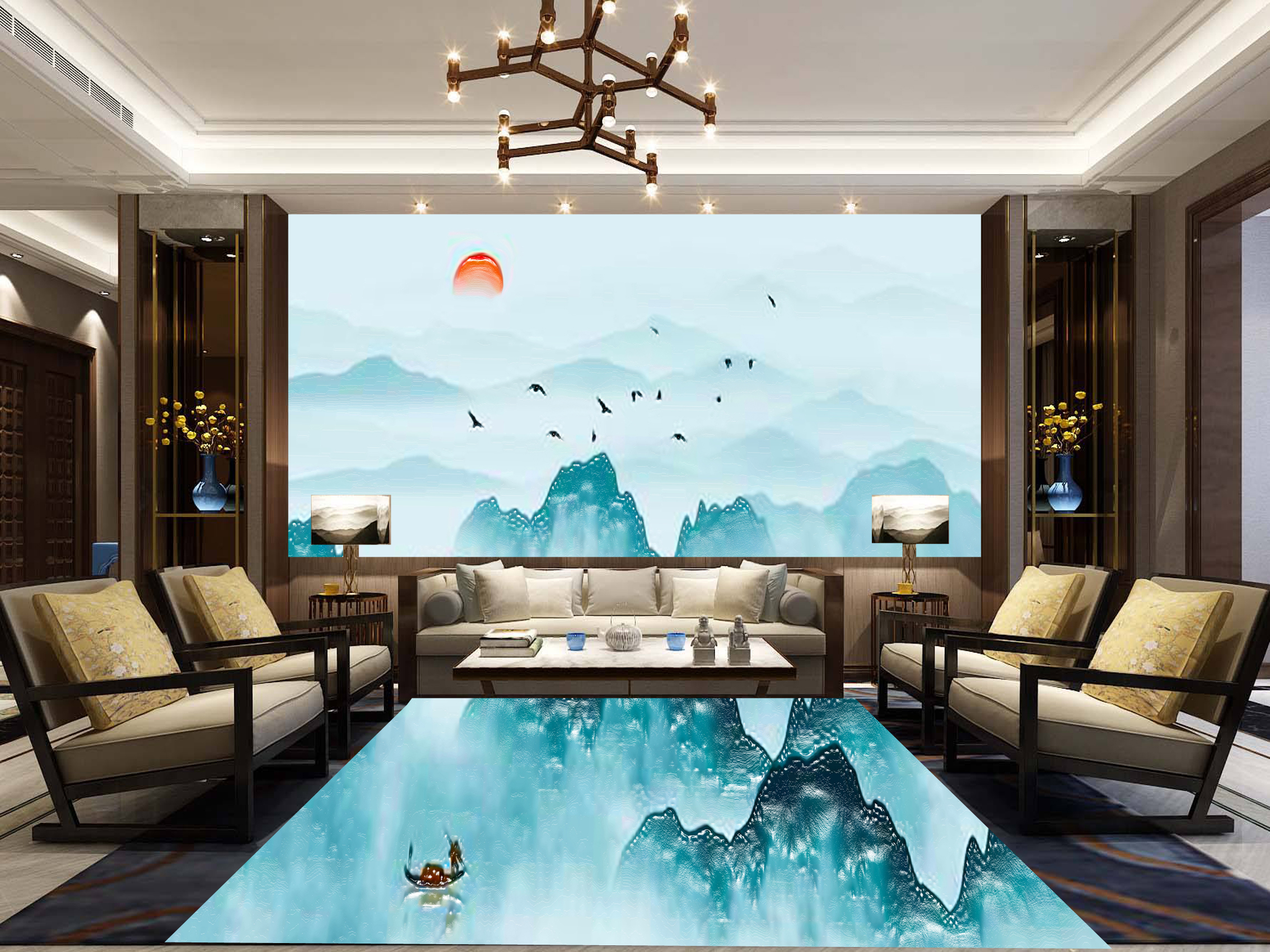 MICAHSO，Feng Shui mural，High end custom-made floor painting，High temperature firing，