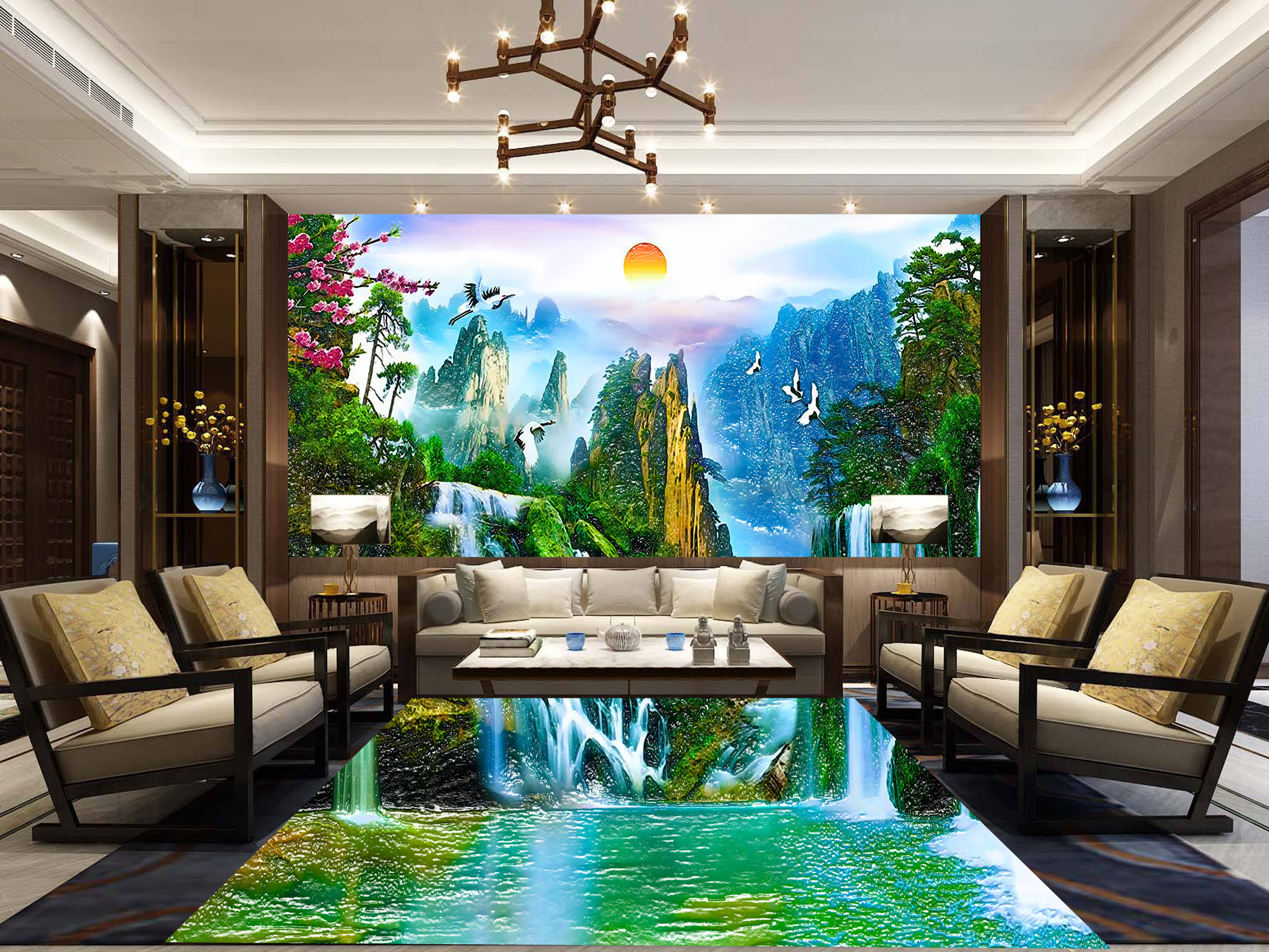 MICAHSO，Feng Shui mural，High end custom-made floor painting，High temperature firing，