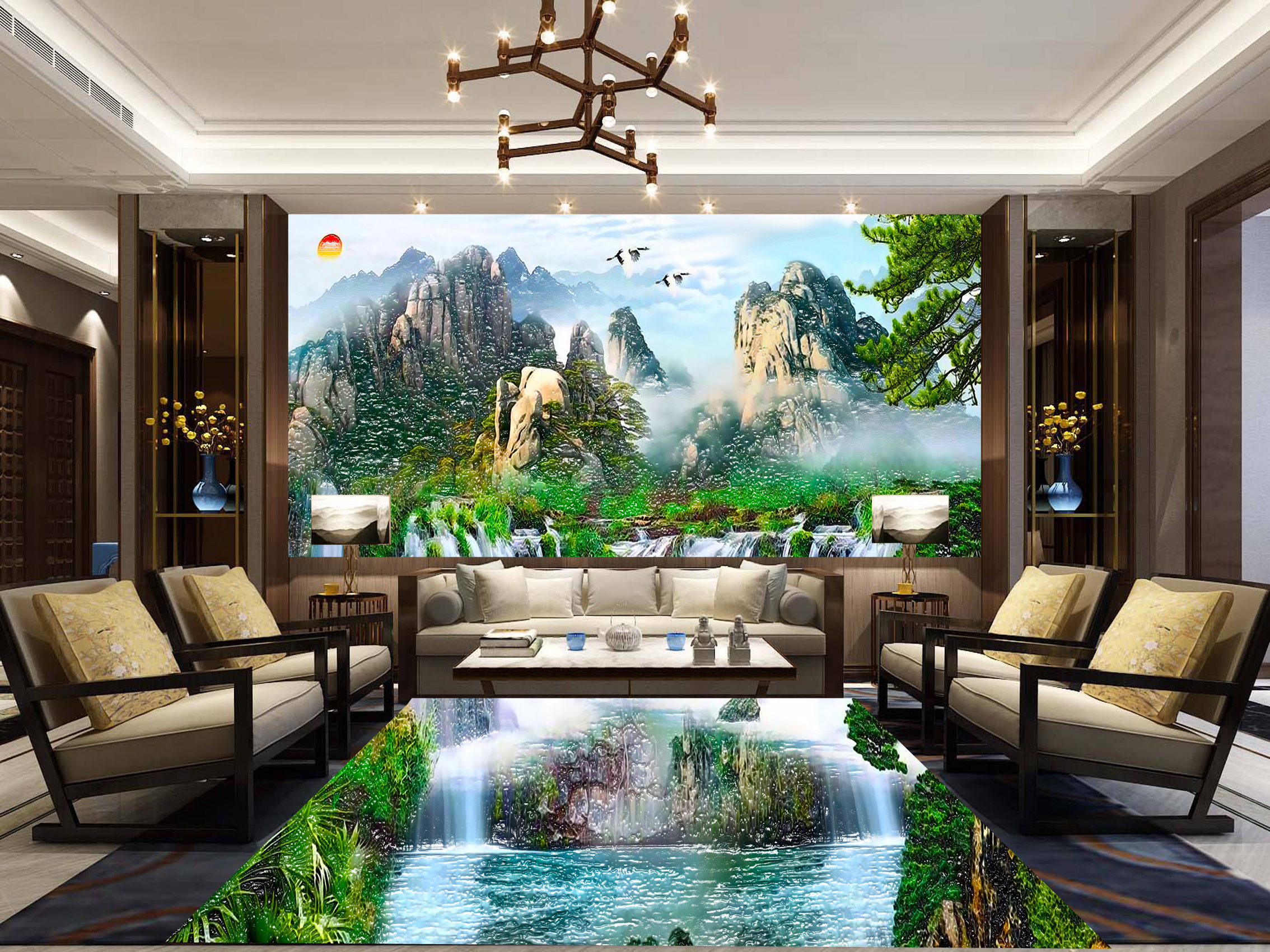 MICAHSO，Feng Shui mural，High end custom-made floor painting，High temperature firing，