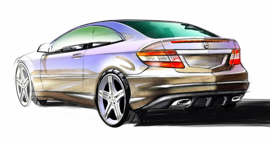 Benz，Automobile design，Hand drawn，