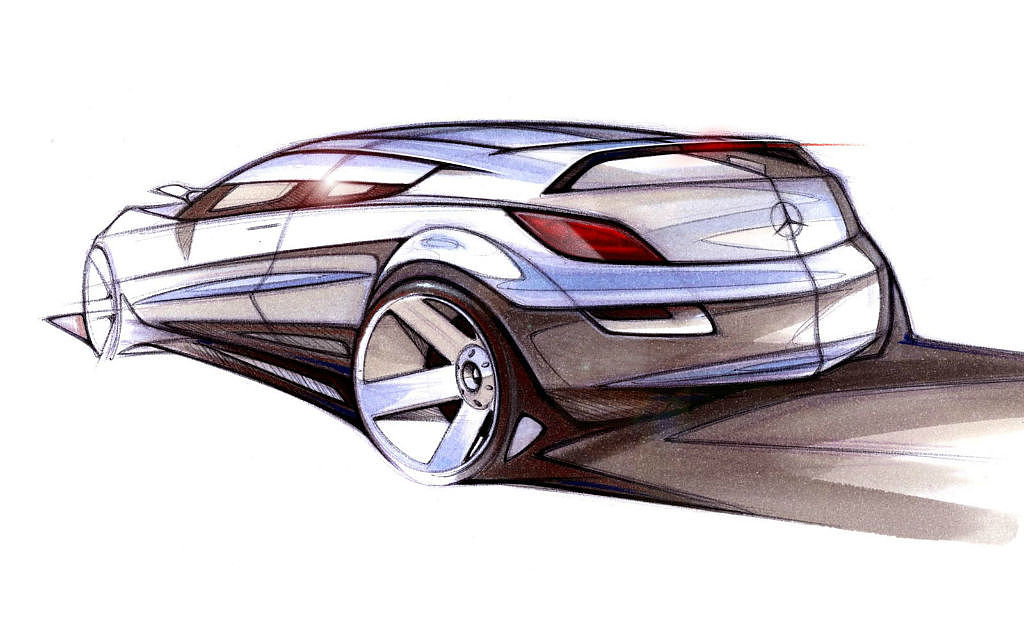 Benz，Automobile design，Hand drawn，