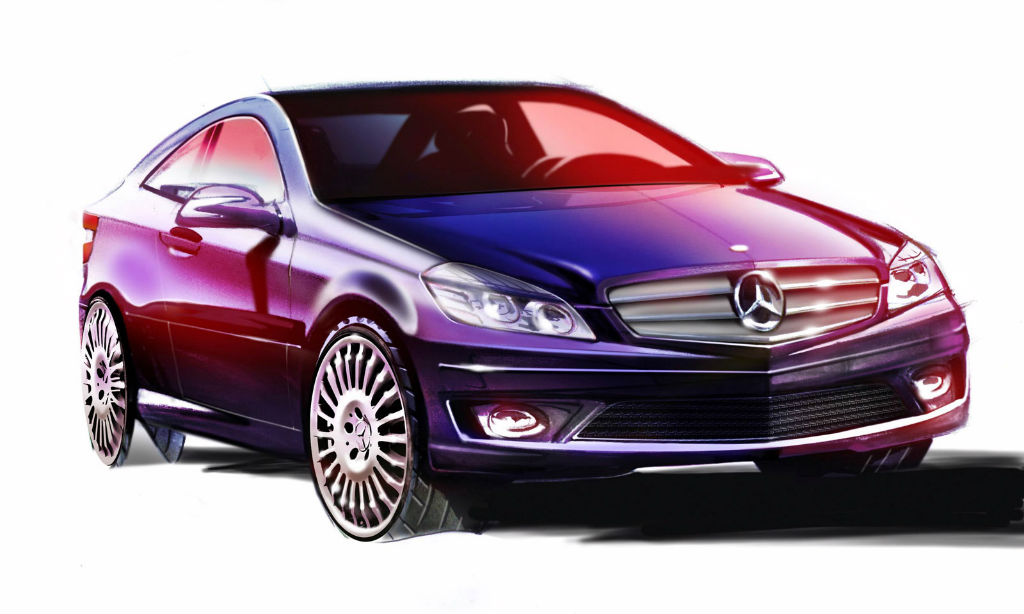 Benz，Automobile design，Hand drawn，