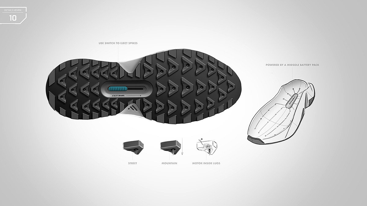 product design，outdoors，motion，shoes，
