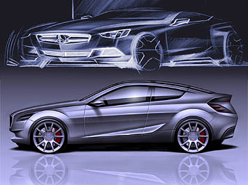 Benz，Automobile design，Hand drawn，