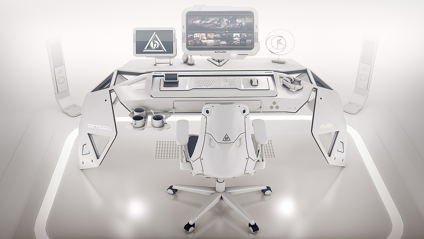 concept，Desktop design，Saturn desk，