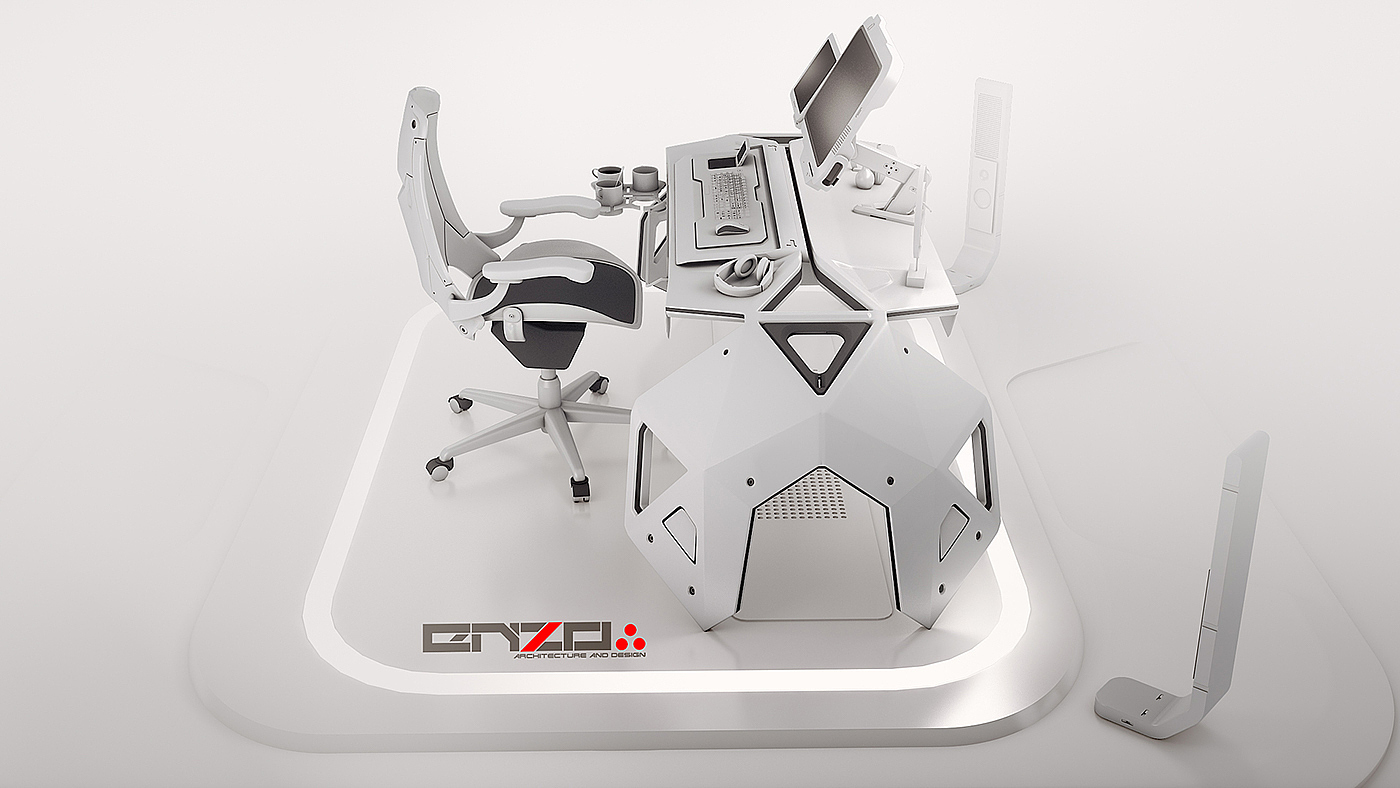 concept，Desktop design，Saturn desk，