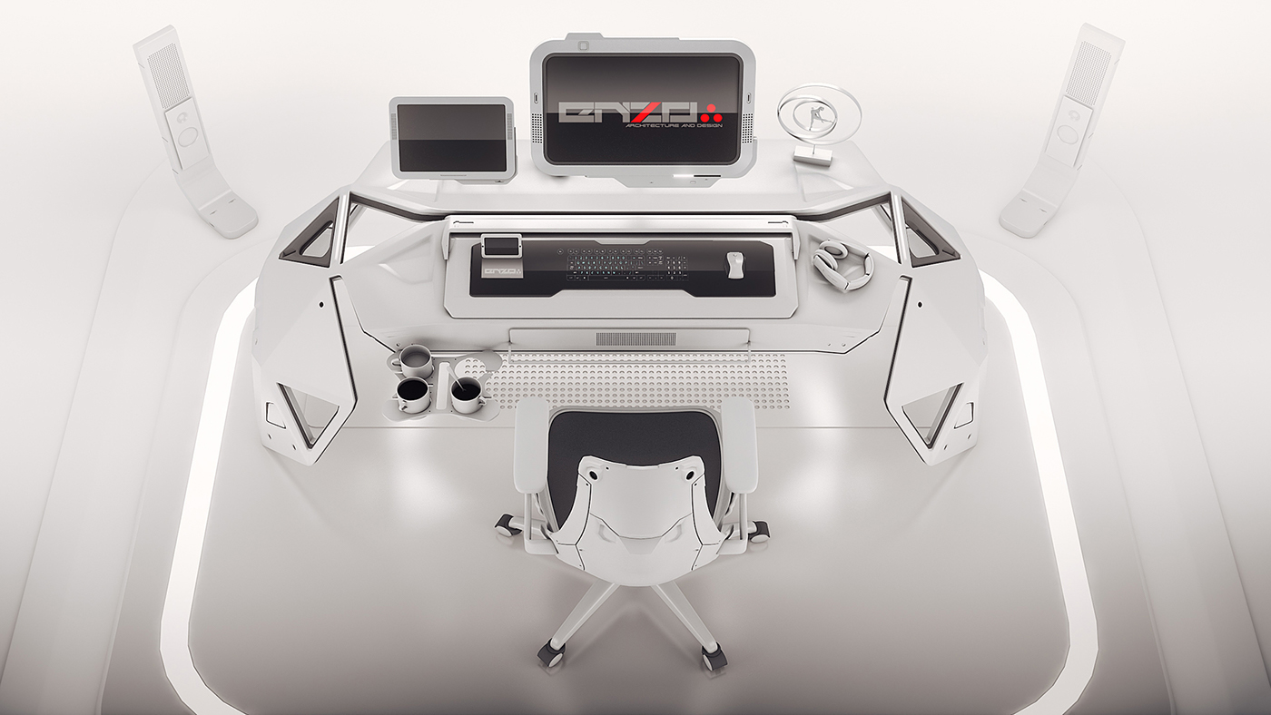 概念，桌面设计，Saturn desk，