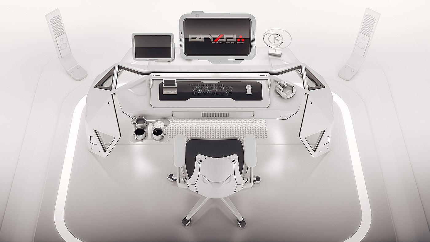 concept，Desktop design，Saturn desk，