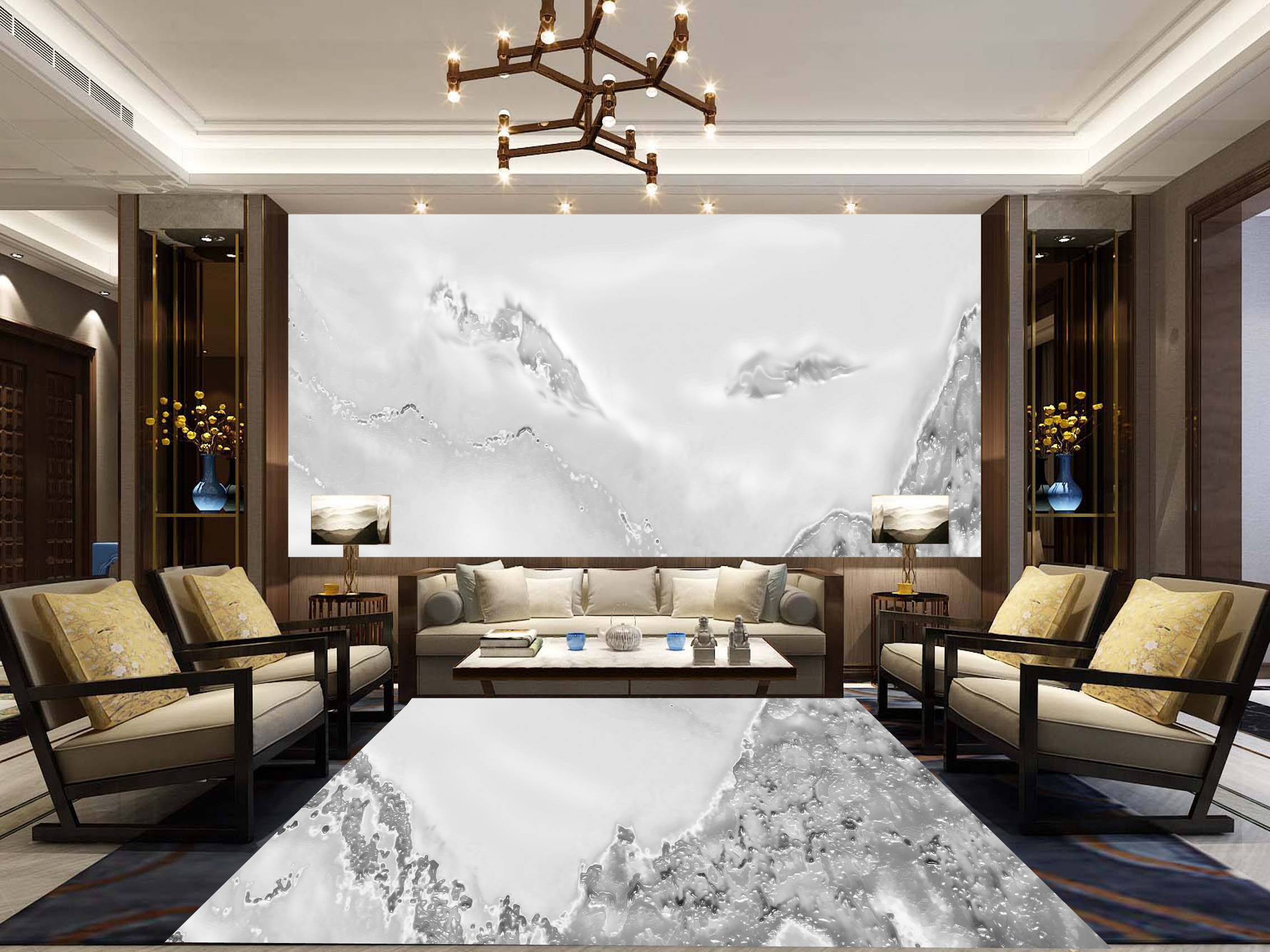 Aura，MICAHSO，Extraordinary jade slab，Free customization，Ground painting mural，