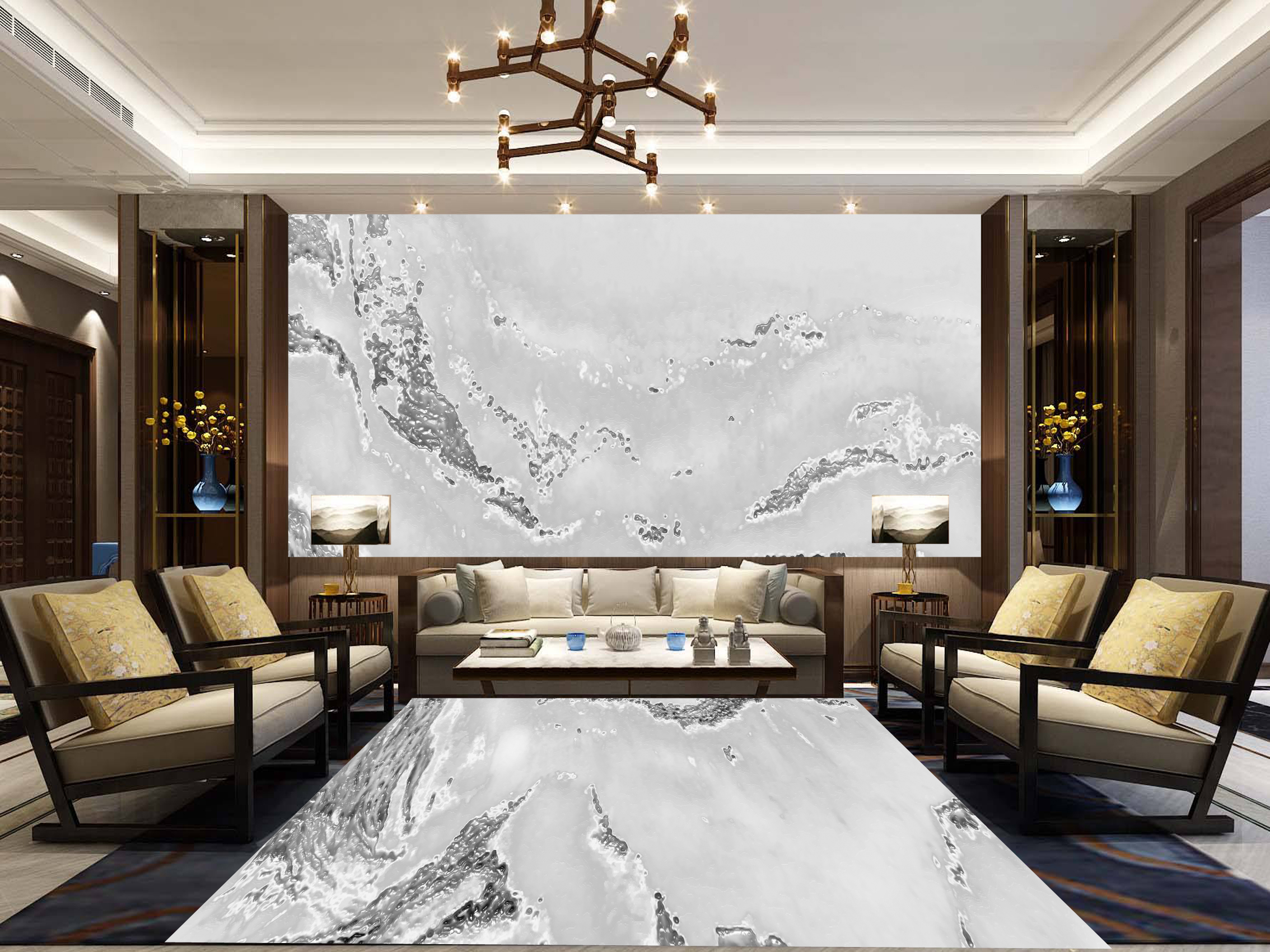 Aura，MICAHSO，Extraordinary jade slab，Free customization，Ground painting mural，