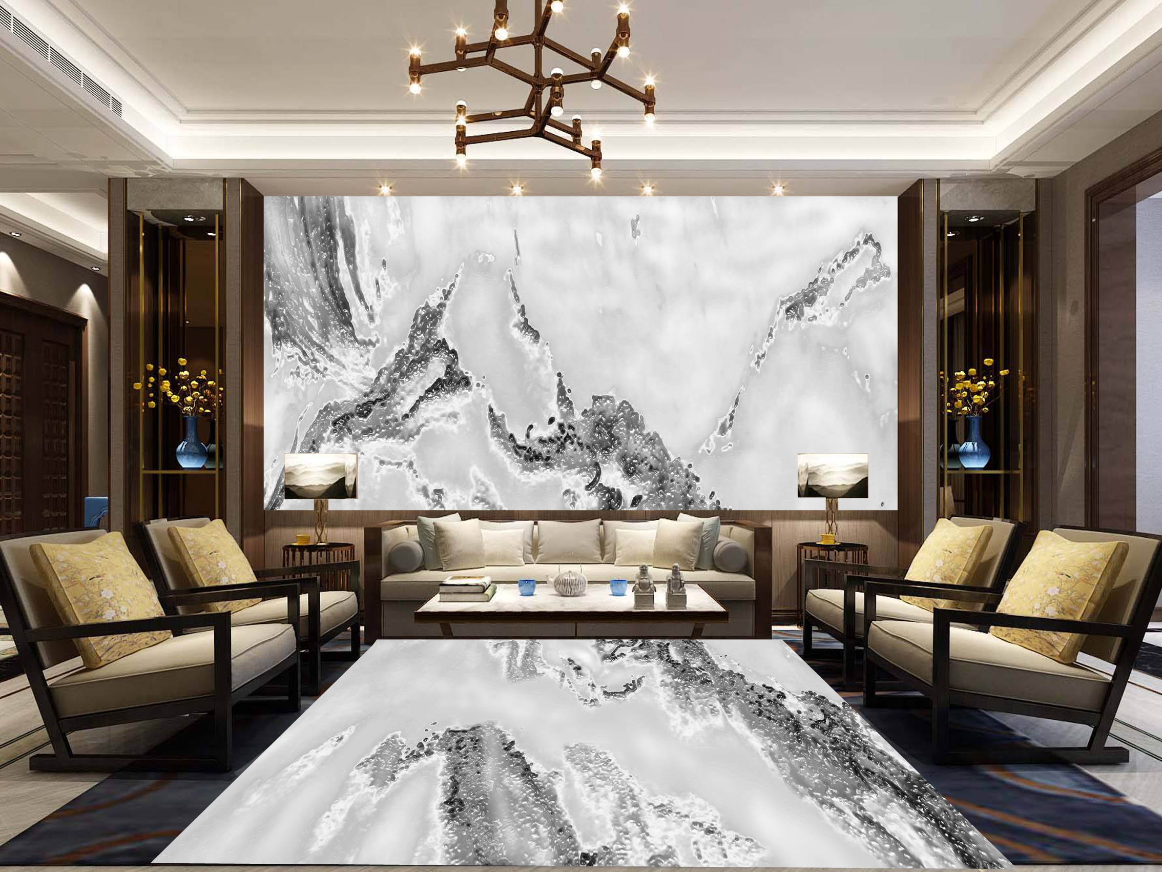 Aura，MICAHSO，Extraordinary jade slab，Free customization，Ground painting mural，