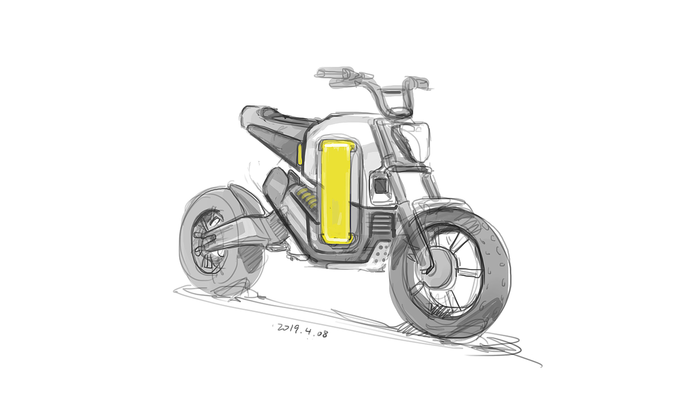 design sketch，sketch，Electric vehicle，motorcycle，