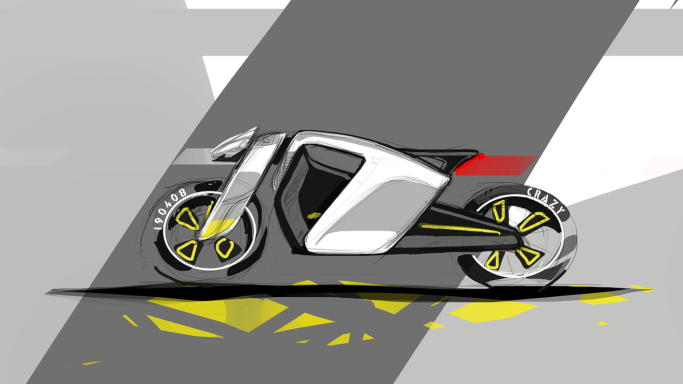 design sketch，sketch，Electric vehicle，motorcycle，
