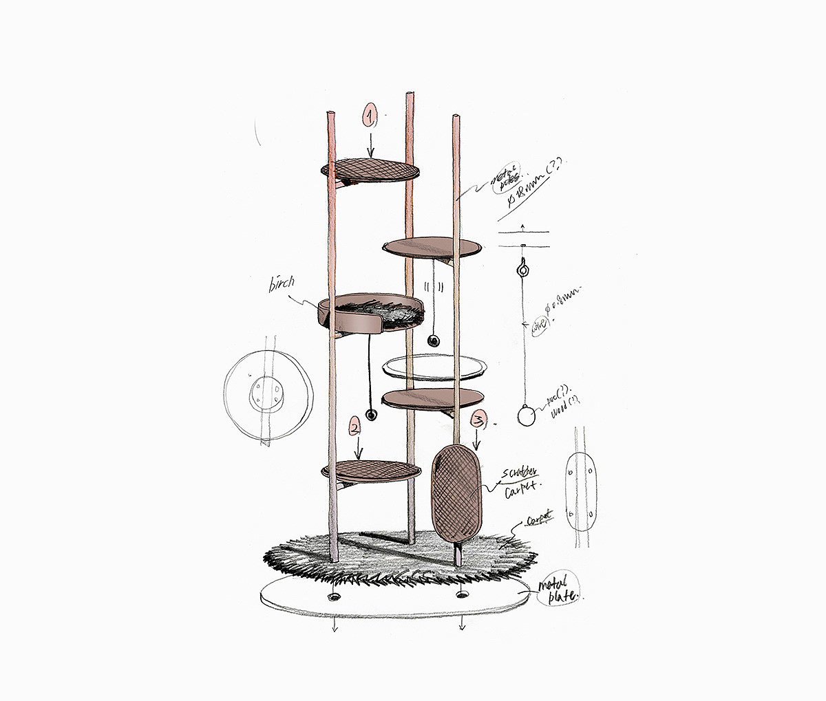 Three Poles系列，Cat Tower，宠物用品，猫爬架，