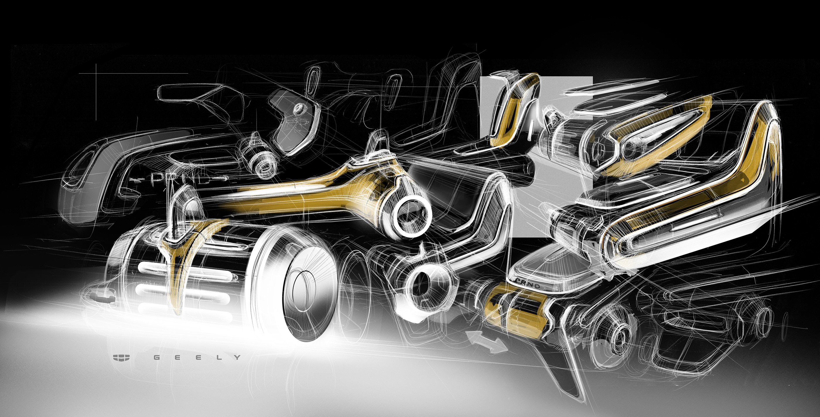 sketch，automobile，geely，