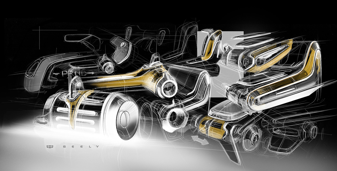 sketch，automobile，geely，