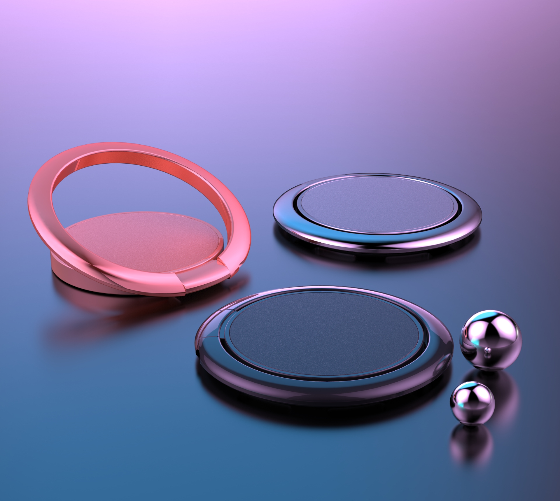 Mobile phone bracket，Ring buckle，Render，