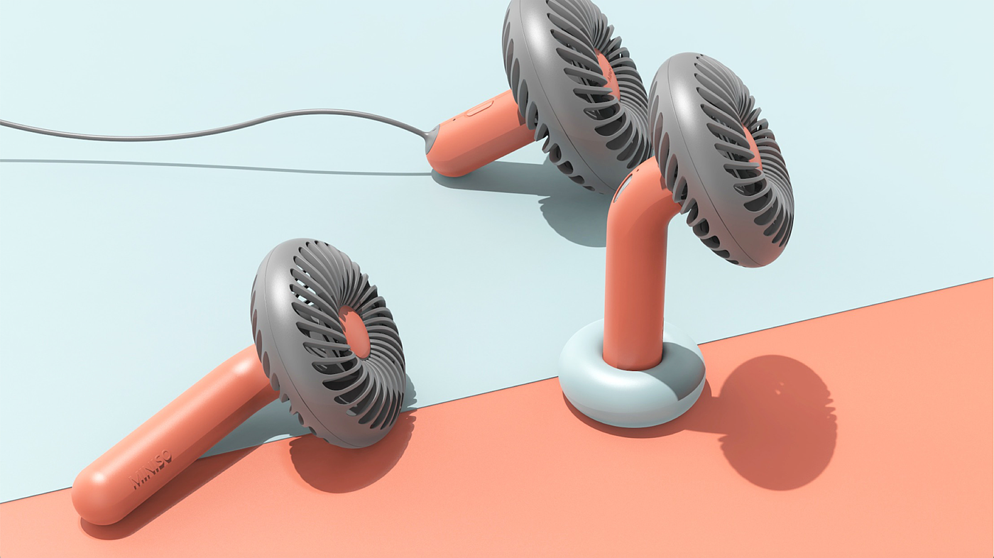 grey，Plastic，Portable fan，