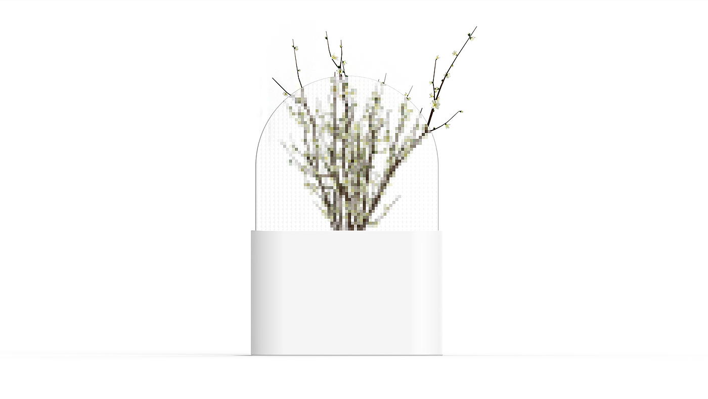 transparent，Plastic，Pixel vase，