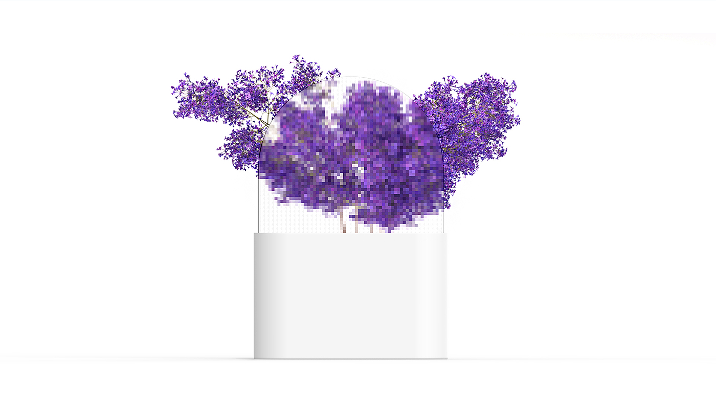 transparent，Plastic，Pixel vase，