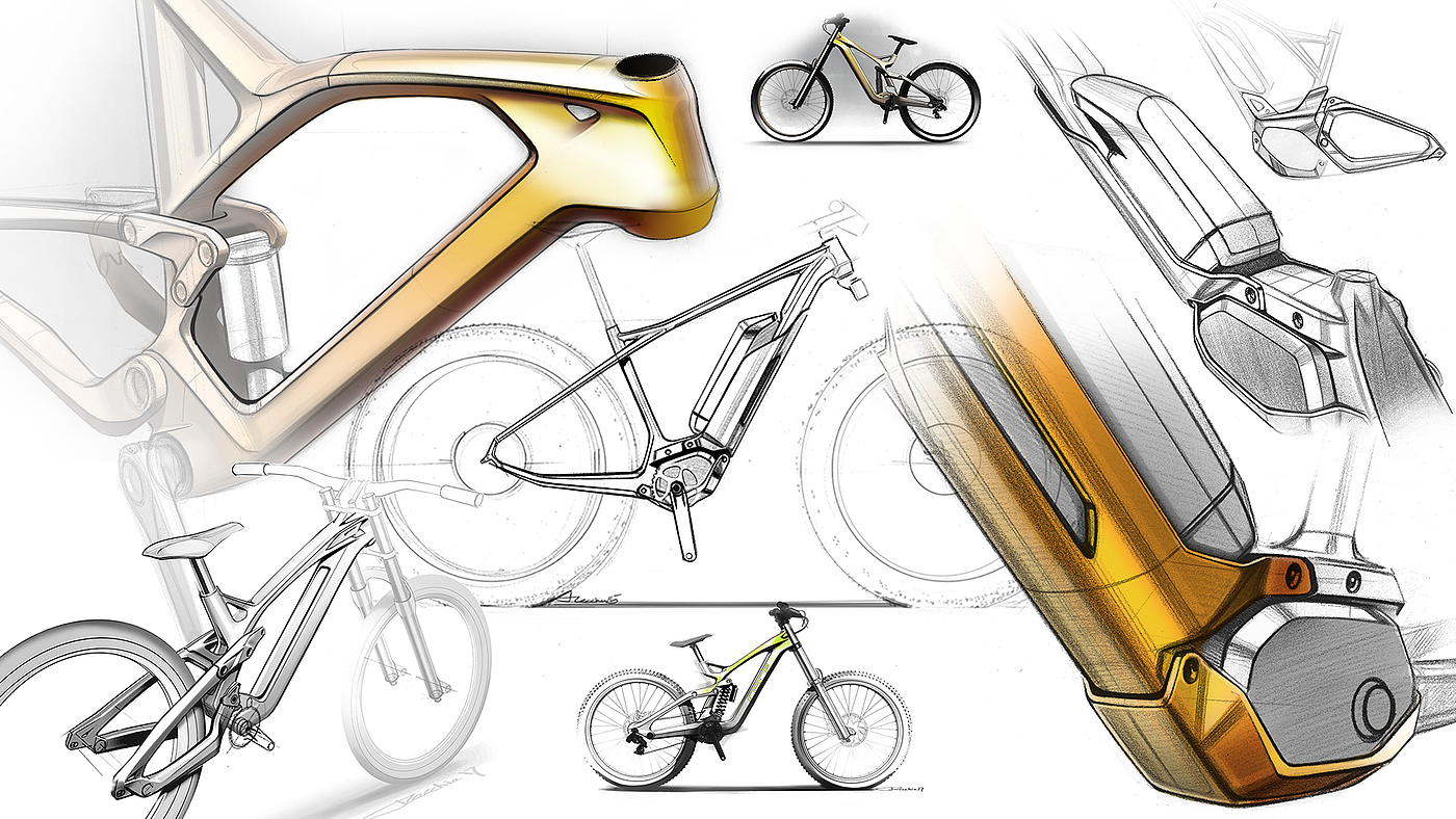 black，sketch，Bicycle design，