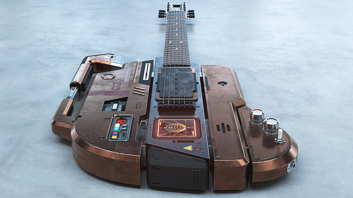 Musical Instruments，conceptual design，Guitar，Sci-fi，