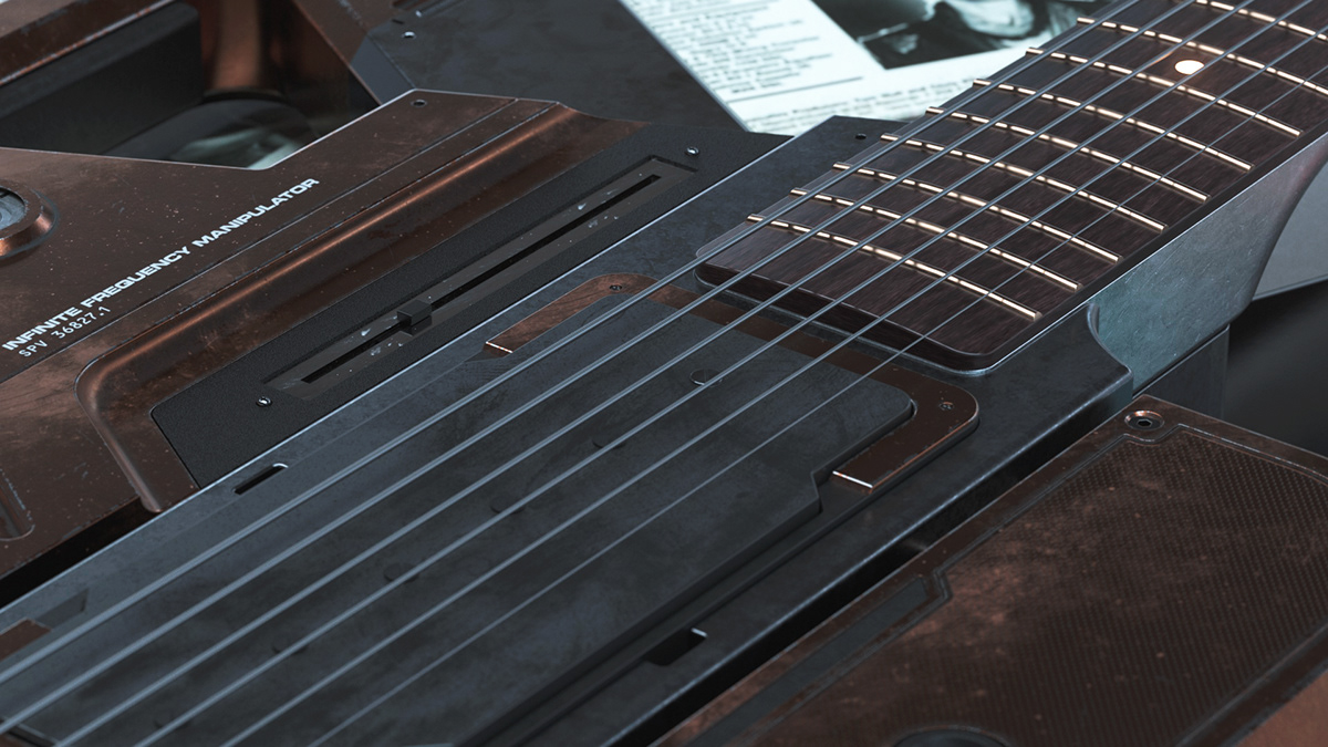 Musical Instruments，conceptual design，Guitar，Sci-fi，