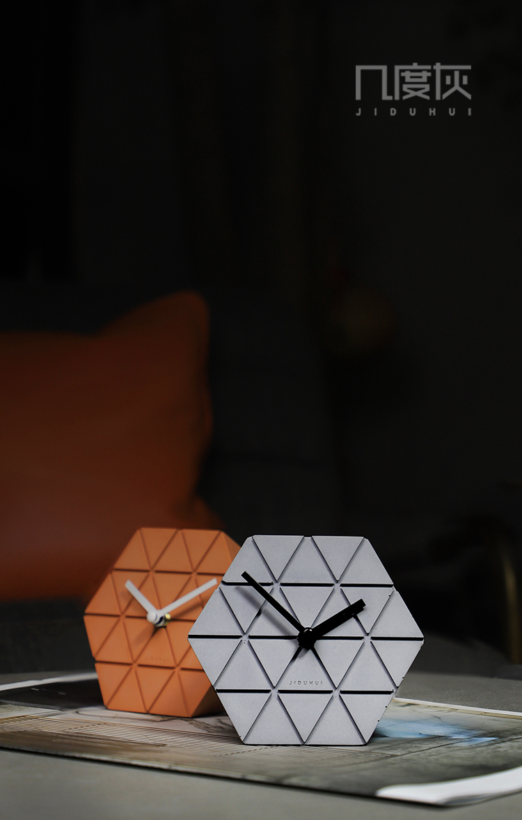 Several degrees of gray，Cement clock，Model room decoration，