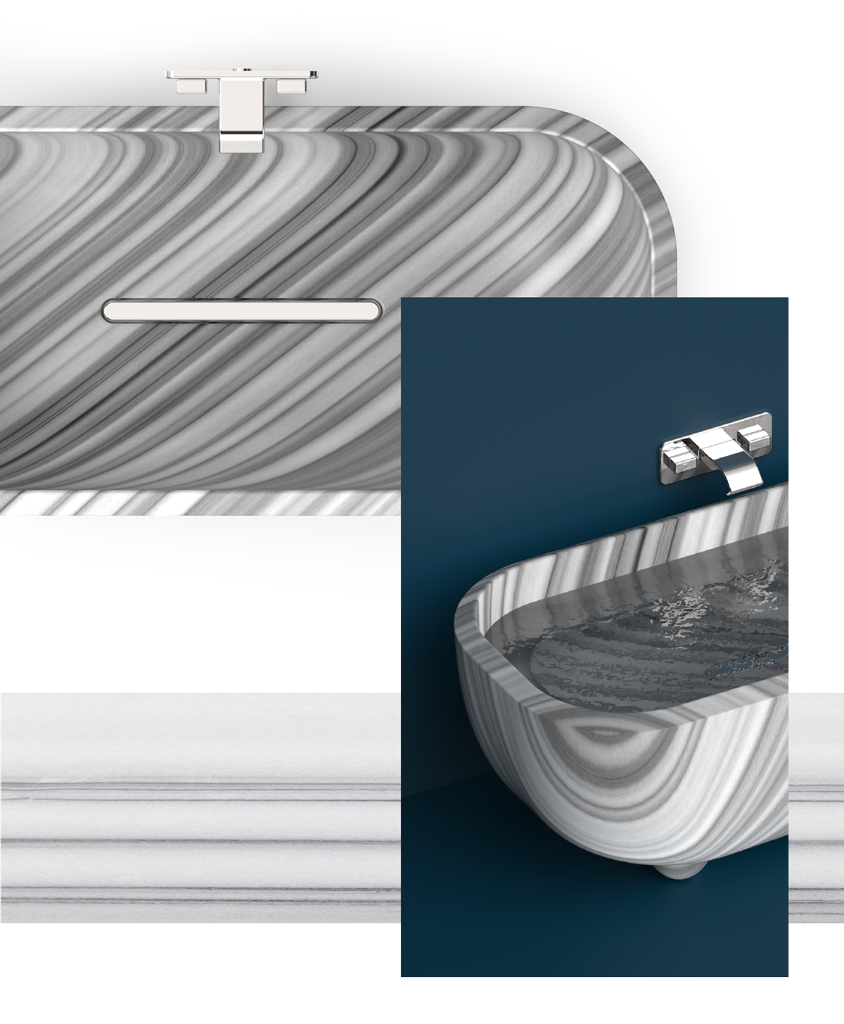 Sanitary ware，Marble，bathtub，WAVE，