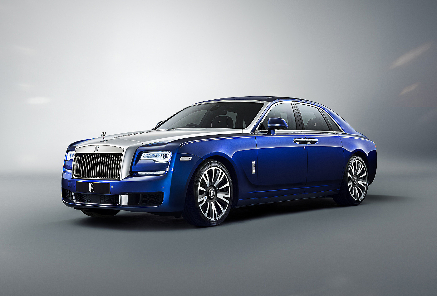 蓝色，汽车设计，Rolls Royce Ghost，
