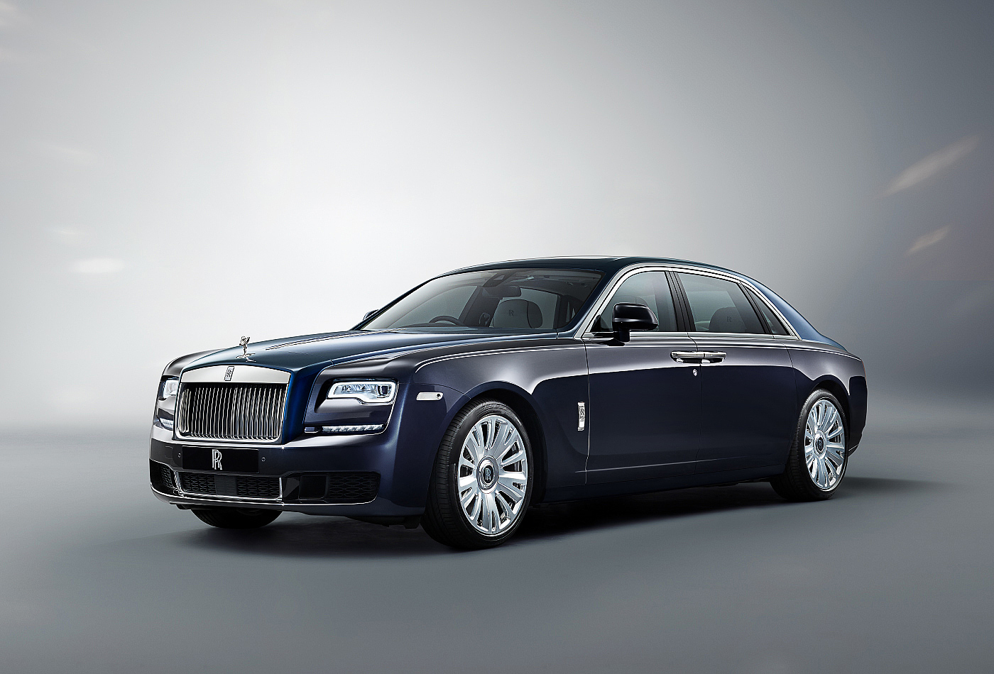 蓝色，汽车设计，Rolls Royce Ghost，