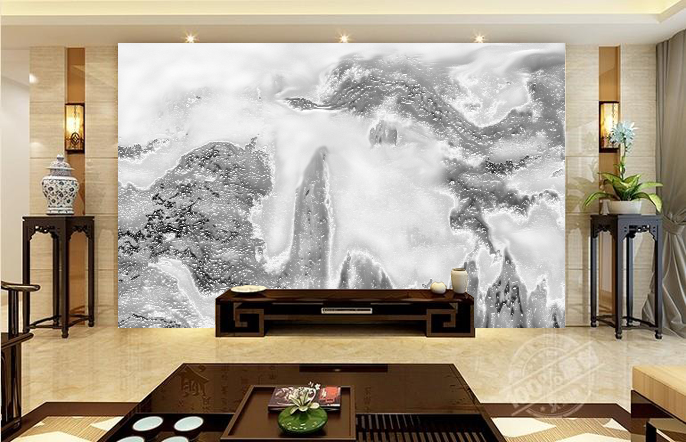 MICAHSO，Extraordinary white jade，Good enjoyment，background，Art，