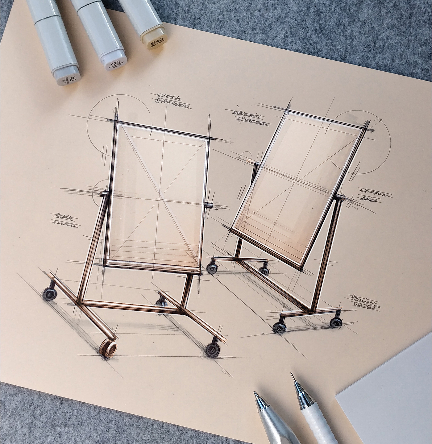 product design，Hand drawn，marker pen，