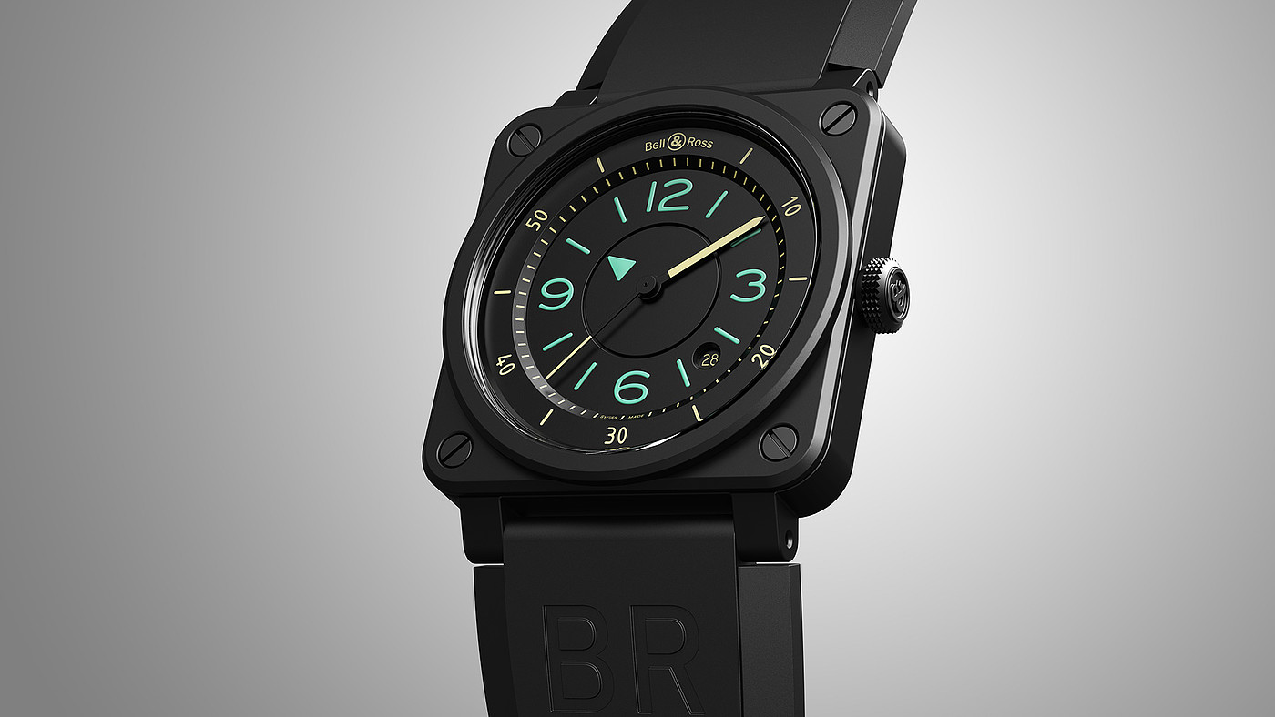 黑色，bell&ross，手表，