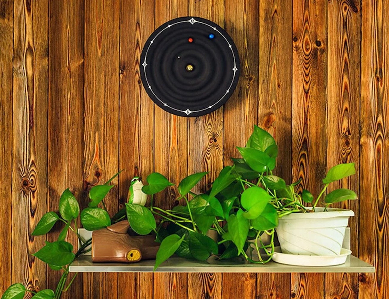 black，Magnetic wall clock，galaxy，