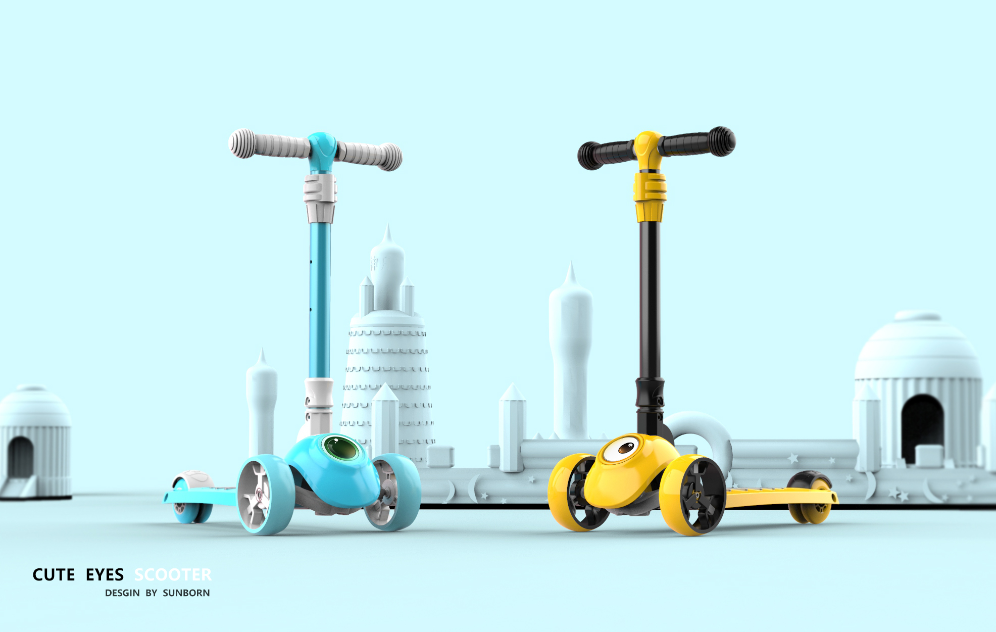 Scooter，Children's scooters，Sprout，Toy design，vehicle，industrial design，