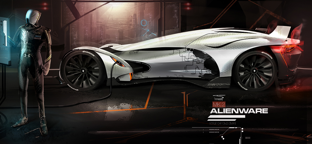 ALIENWARE，conceptual design，racing，vehicle，