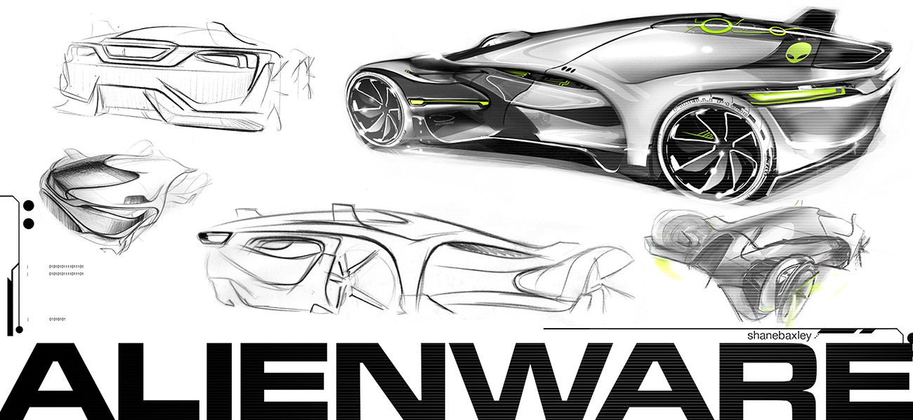 ALIENWARE，conceptual design，racing，vehicle，