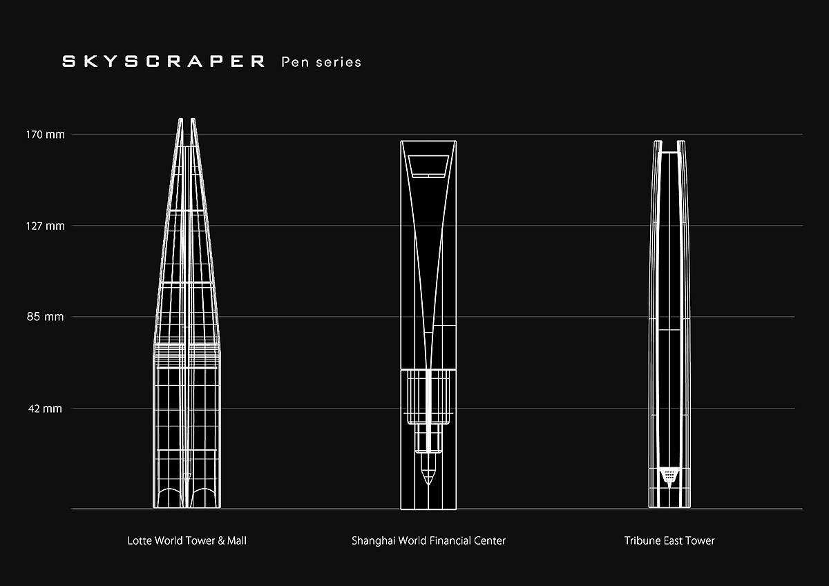 办公用品，产品设计，文具，钢笔，Skyscraper，