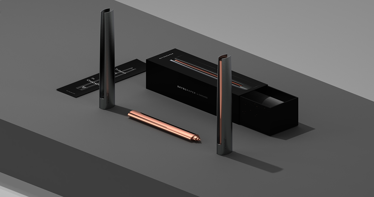 Office Supplies，product design，Stationery，Pen，Skyscraper，