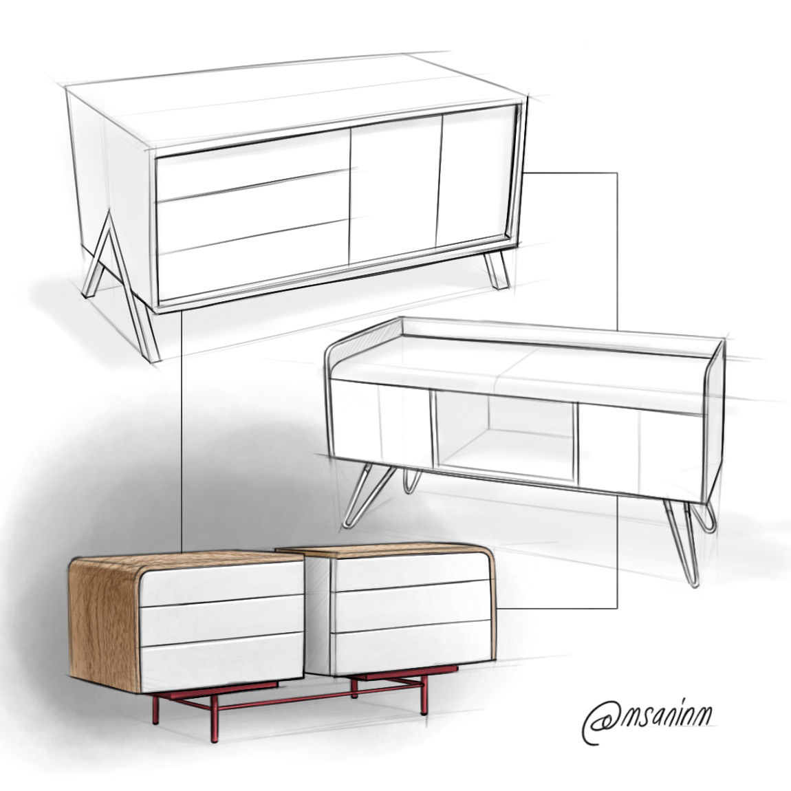 Mauricio Sanin，sketch，Hand drawn，