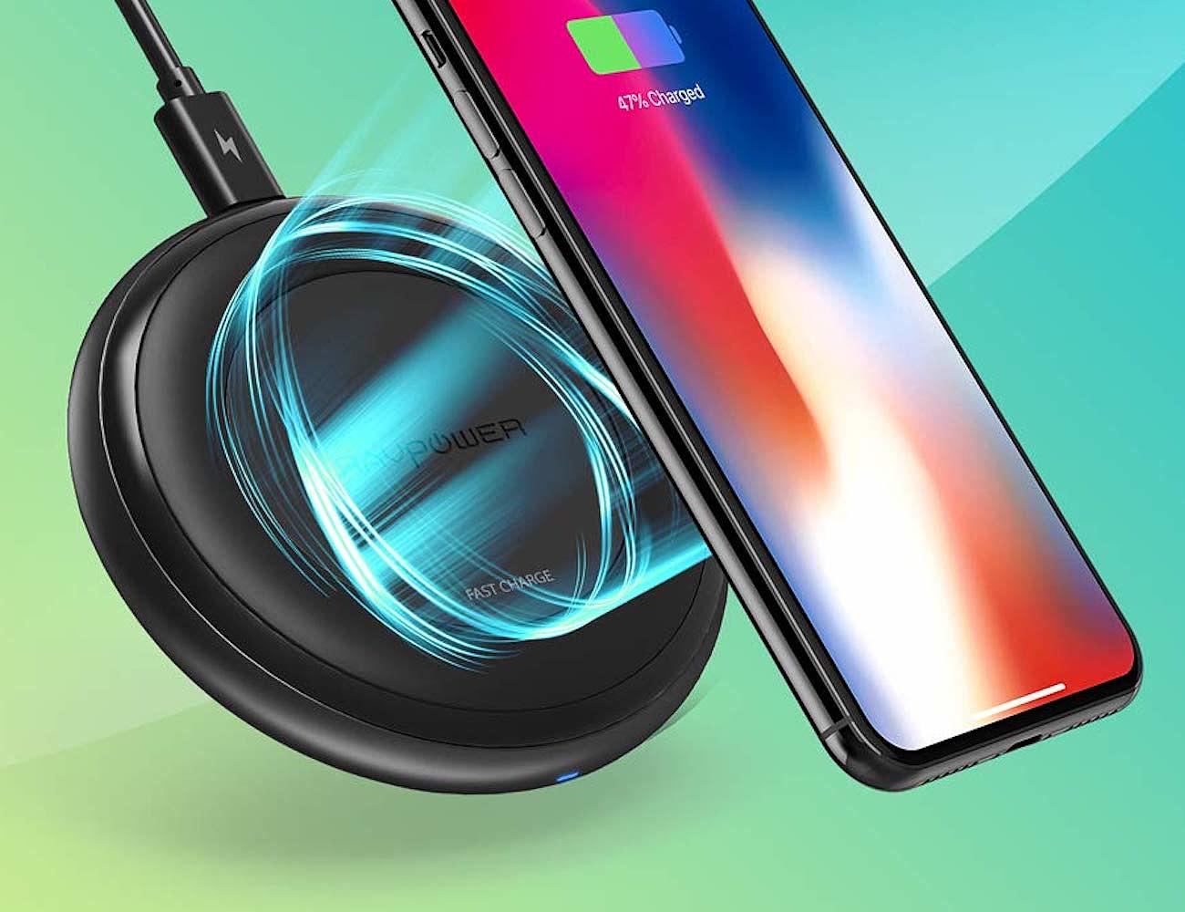 fast，RAVPower，charge，wireless，black，