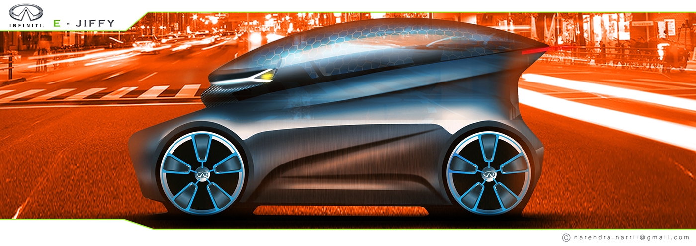 industrial design，vehicle，electric vehicle，INFINITI E-JIFFY，
