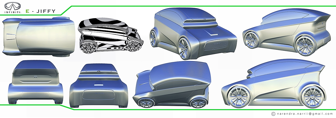 工业设计，交通工具，电动汽车，INFINITI E-JIFFY，